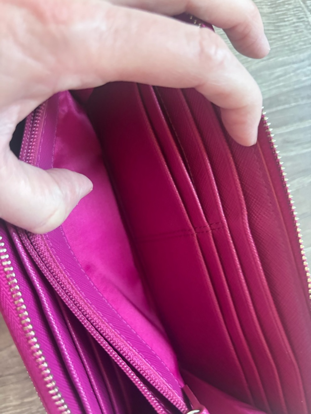 Coach Pink Zip-Around Leather Wallet - Picture 8 of 8